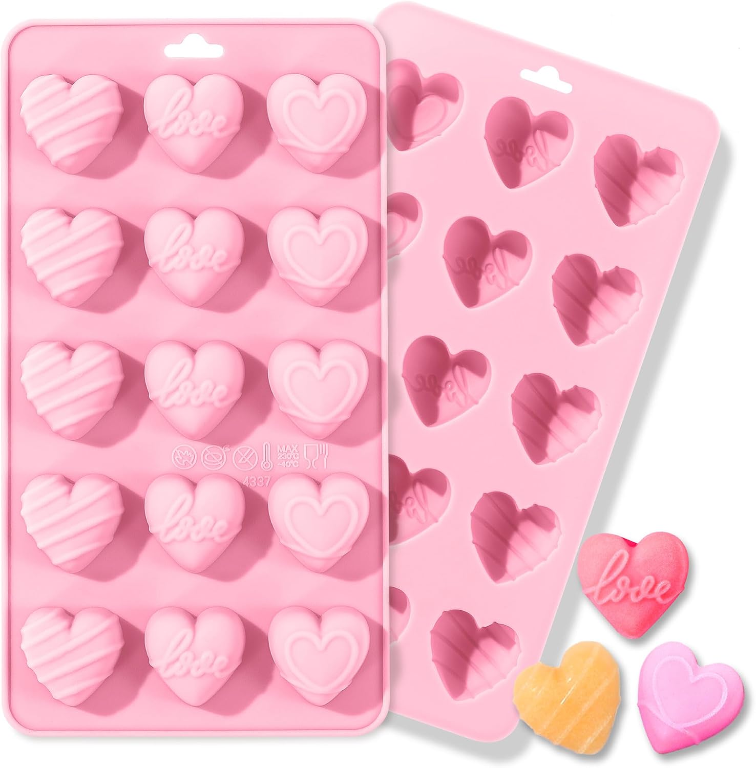 Gummy Candy - Kalp Silikon Kalıplar, Kalp Çikolata Kalıbı